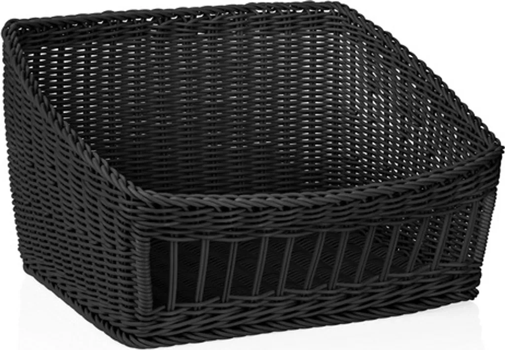 Cesto Rettangolare Nero 45x40 Gastro - Polipropilene Design per Buffet