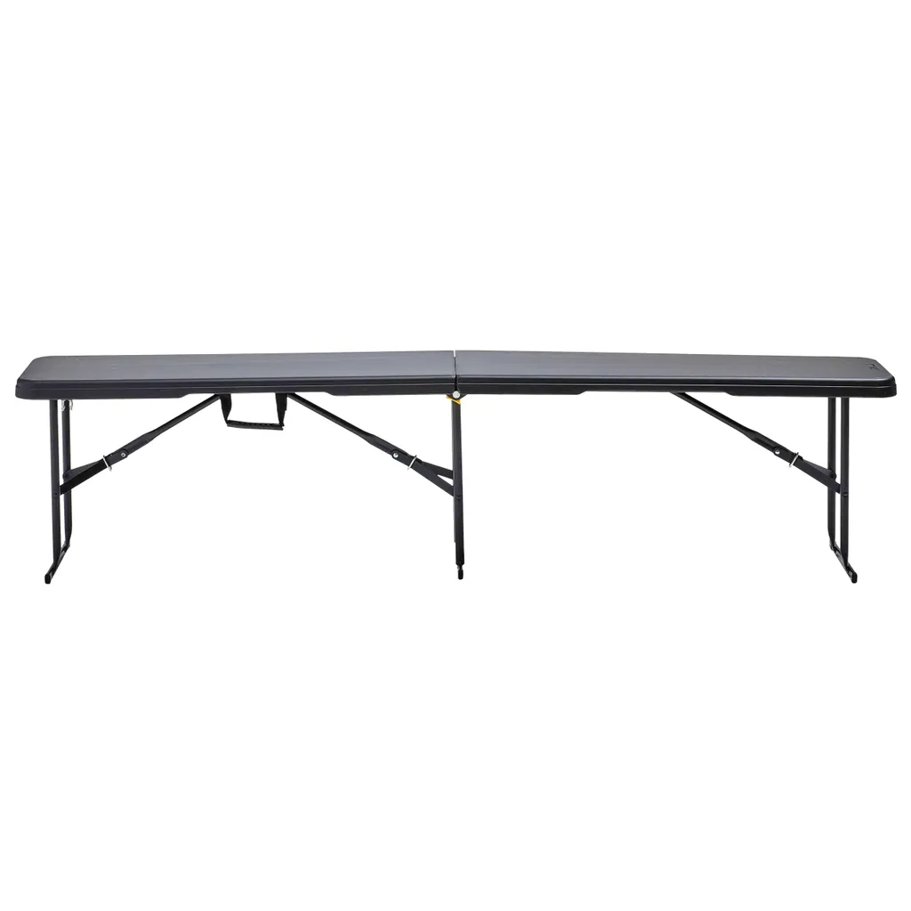 Banc pliant 180cm peu encombrant pour un rangement facile noir