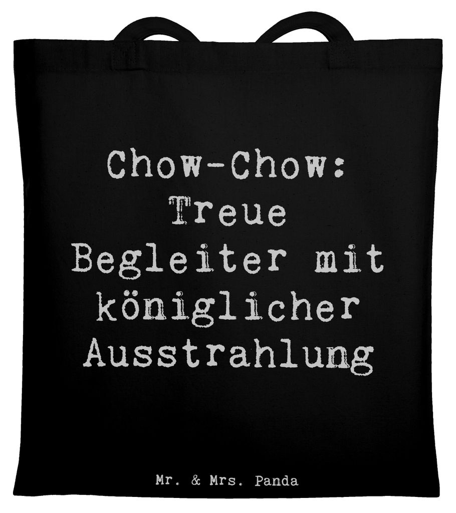 Mr. & Mrs. Panda Tote Bag Spruch Chow-Chow Treue Begleiter - Schwarz - Geschenk, Charakter, Hundefreund, Laptoptasche, Hunde, königliche Ausstrahl...