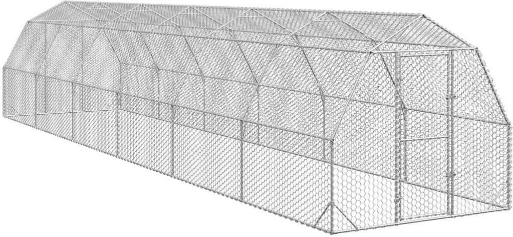 (Robust Möbel)Hühnerstall - modernes Design - Outdoor-Tierkäfig/Hühnerhaus - 2,5x12x2,25 m Verzinkter Stahl DE392312 - Kleintier-Ställe