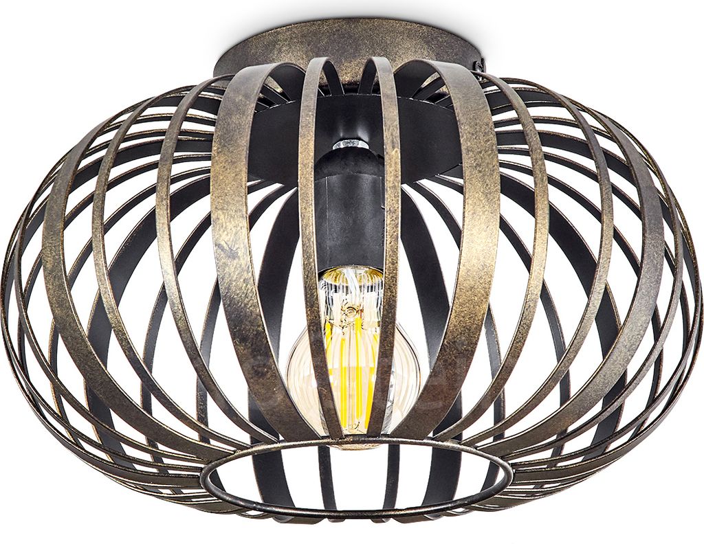 Aidone »Aidone« Deckenlampe aus Metall in Schwarz/Gold-antik