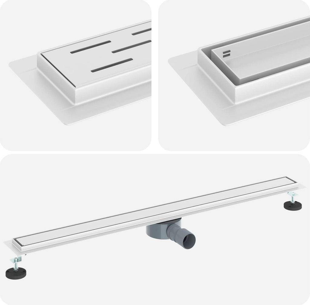 vidaXL Duschablauf 2-in-1 mit 360° Siphon Silber 100 cm Edelstahl 304