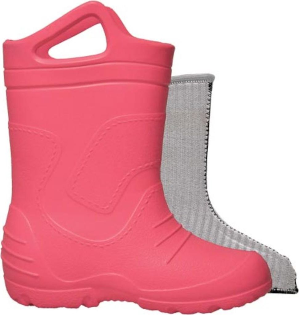 Kinder Gummistiefel gefüttert | Regenstiefel mit Einstiegshilfe Pink 30/31