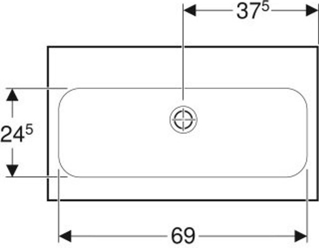 Geberit iCon Light Waschtisch mit verkürzter Ausladung, 75 cm x 42 cm, ohne Hahnloch, ohne Überlauf,501842, 501.842.00.8
