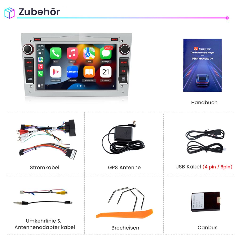 Carplay pre Opel Astra H Corsa C D Zafira DAB+ 7 palcový Produktbild 16