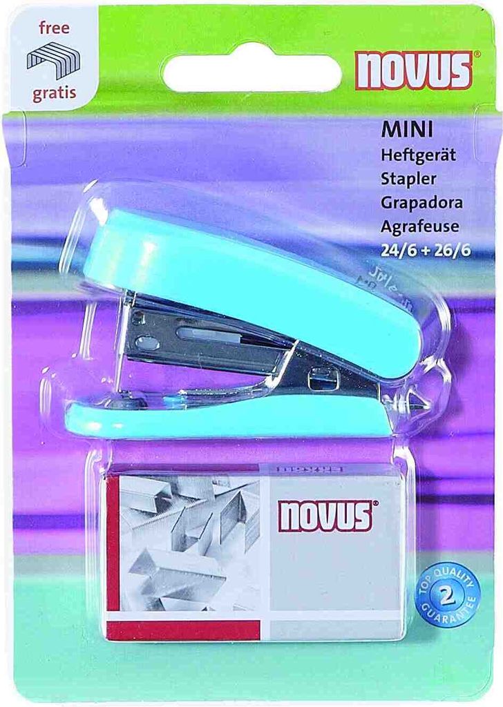 Cucitrice Mini Novus - 320 Punti, Formato 24/6, Per 12 Fogli - Colore Rosa - Foto 10