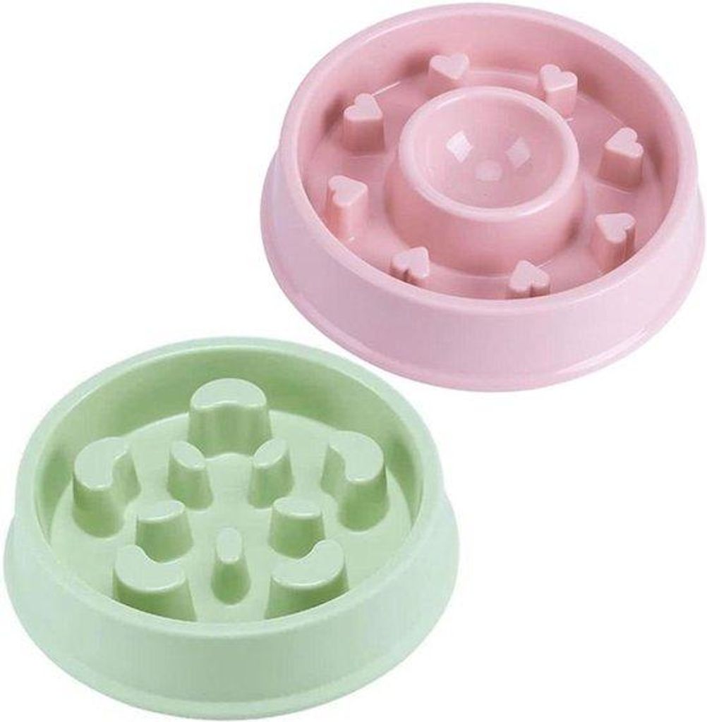 Langsamen Hundekom für gesundes Futter mit Anti-Slip für zu viel Essen vermeiden, Brust-Becken-Form für Wasser und Trockenfutter, 2er Pack, Hart...