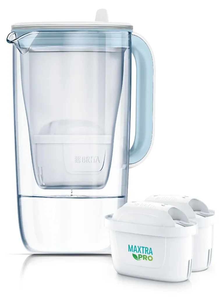 BRITA Model One 2,5L Carafe en verre bleu clair filtration Maxtra Pro