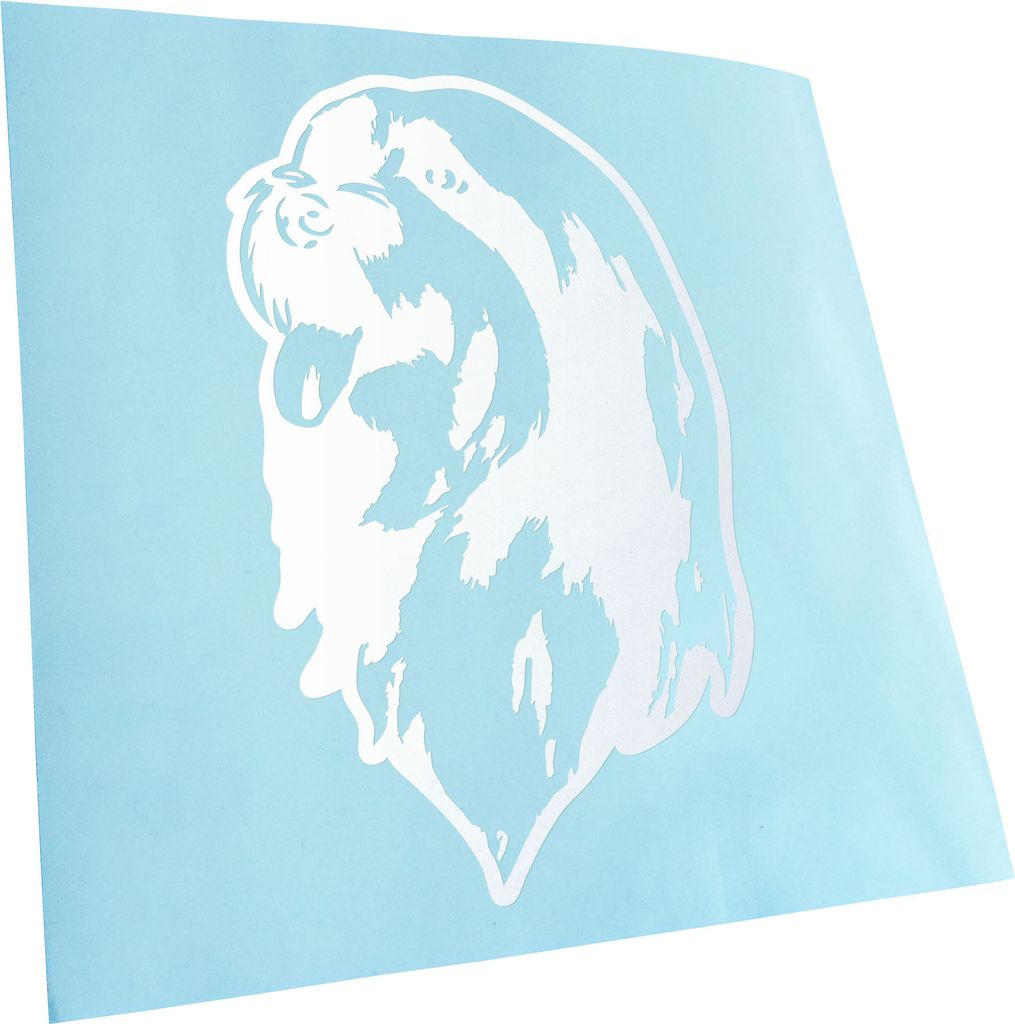 Kiwistar - Autoaufkleber - Bearded Collie Hund - Gold - 40x25cm - Aufkleber für Auto, Laptop, Fahrrad, LKW, Motorrad mehrfarbig JDM Decal Racing