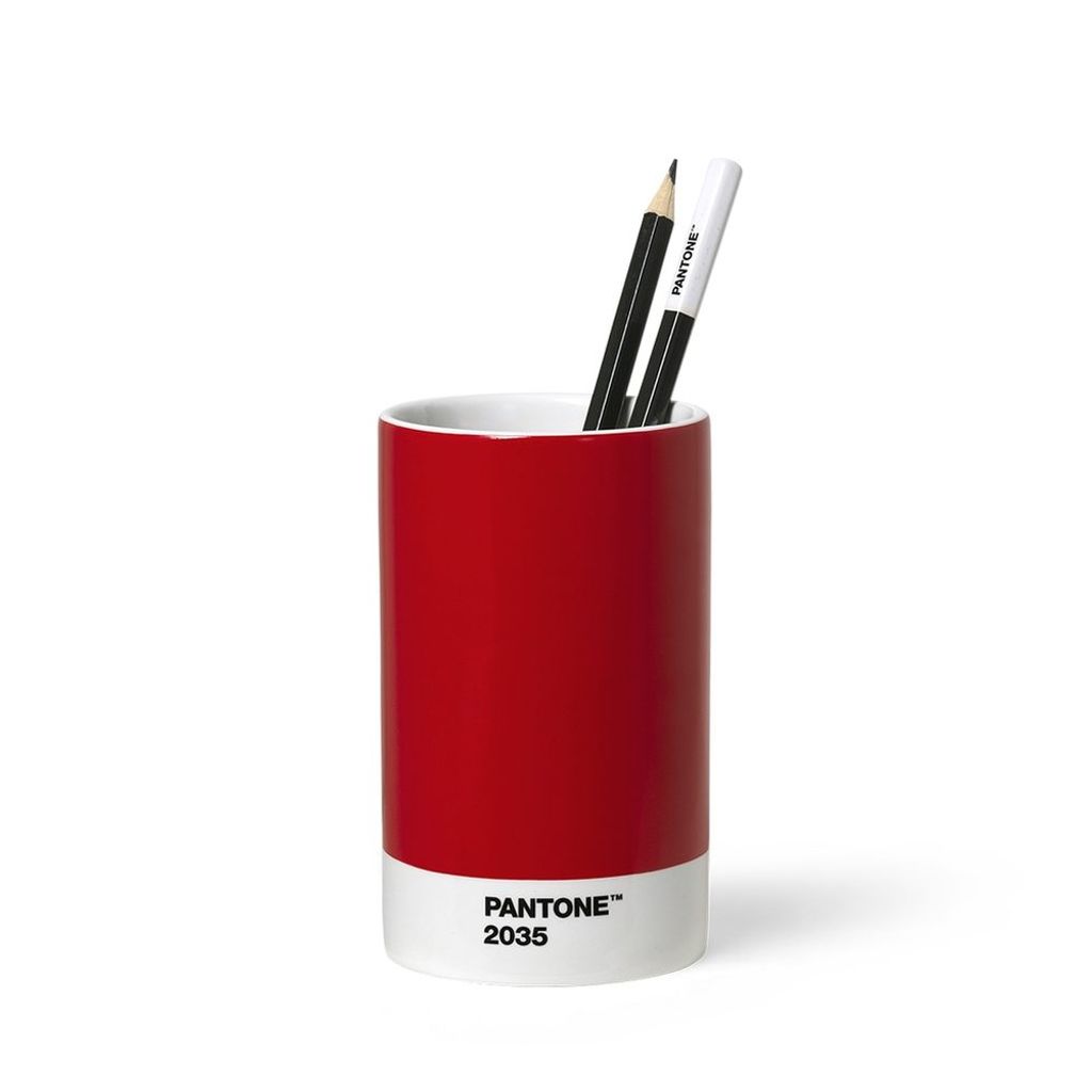 PANTONE Schreibtisch Organizer, Poruellan Stiftebecher, Farbe:Red 2035