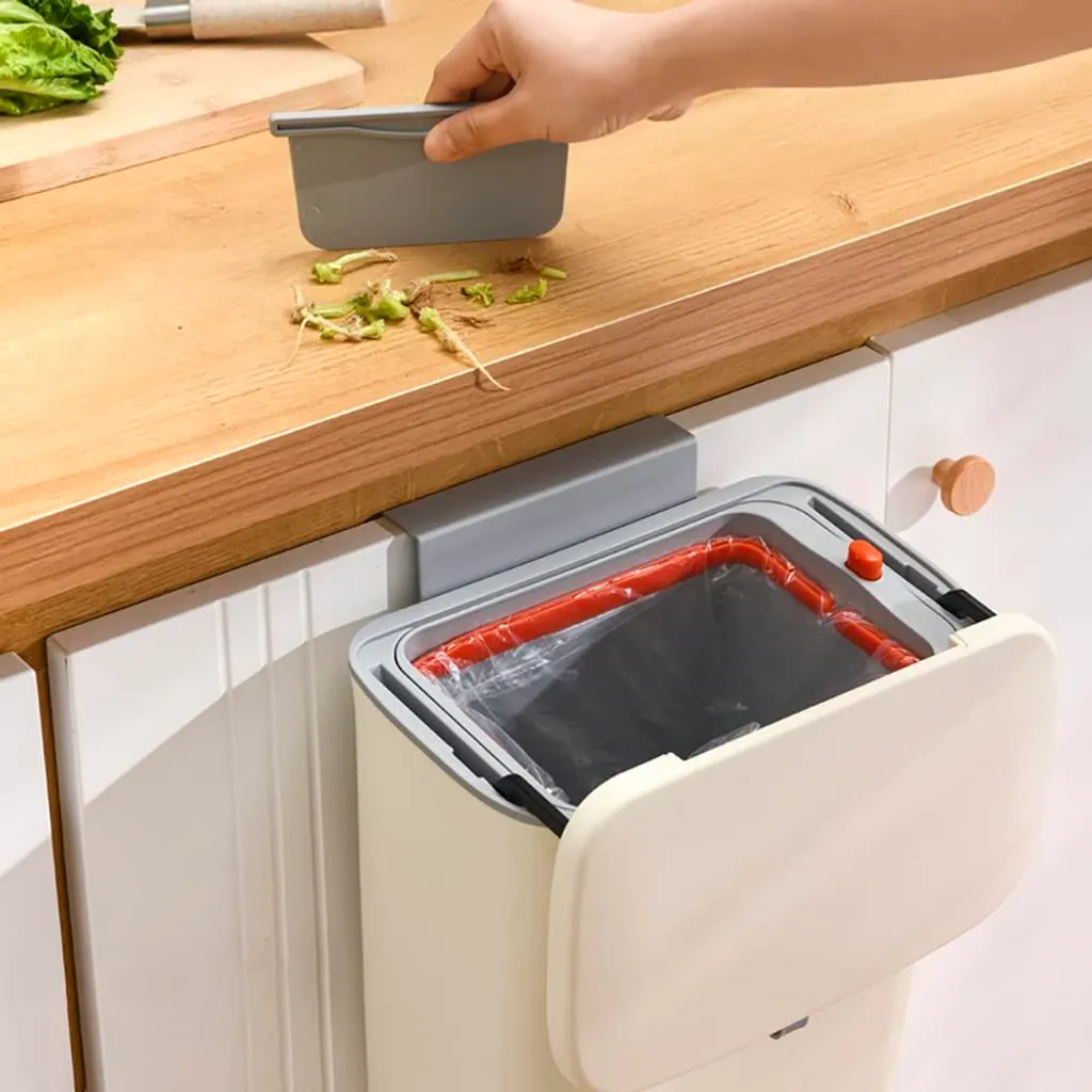 Poubelle Compost Cuisine 9L Suspendue Fini les Odeurs et le Désordre