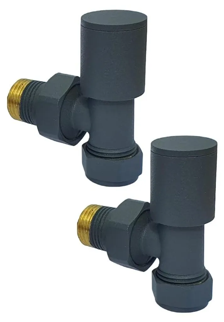 Kit vannes coudées anthracite 15 mm pour rénover un sèche-serviette mural