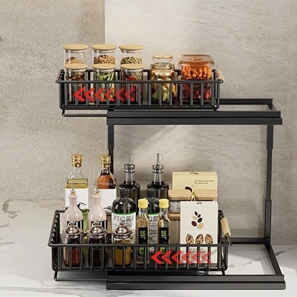 Rangement de cuisine sous évier 2 niveaux pour optimiser vos placards