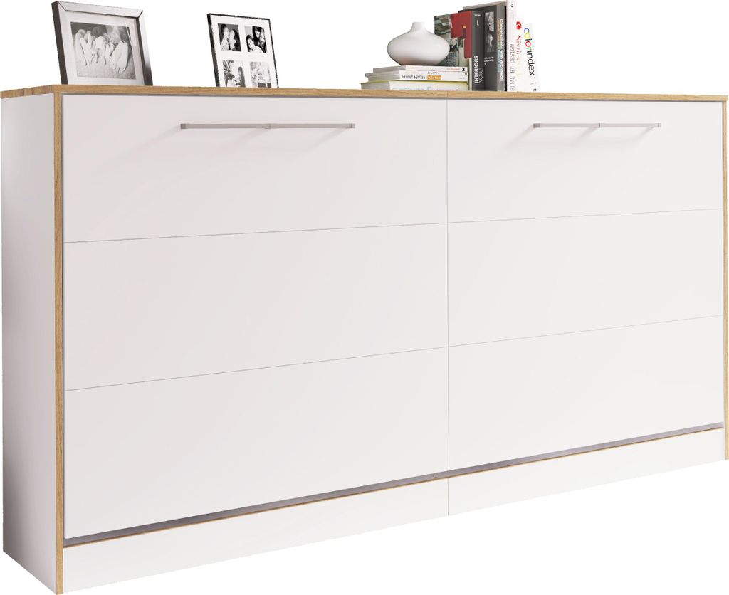 Lit armoire H. 114 x W. 213 x D. 43 cm, lit pliant Image du produit 