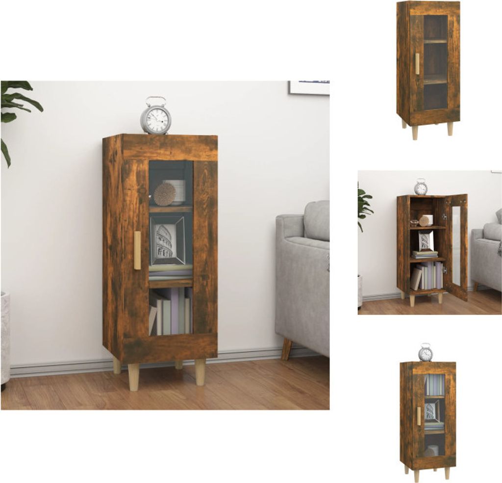 vidaXL Sideboard Räuchereiche 34,5x34x90 cm Holzwerkstoff - Sideboards