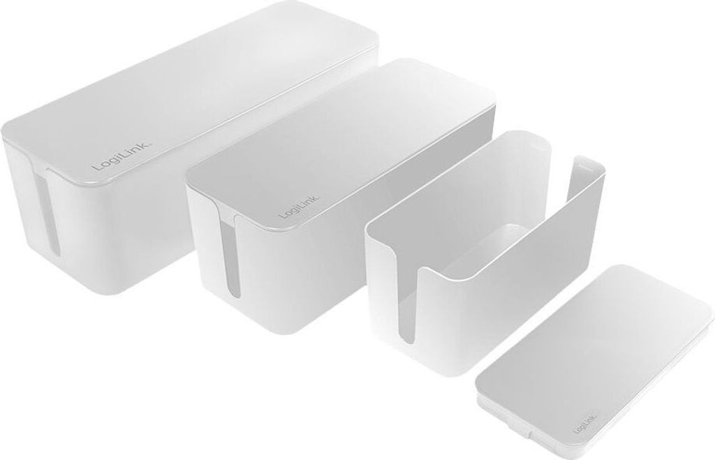 Logilink Kabelbox-Set, 3 Größen, weiß Immagine del prodotto 