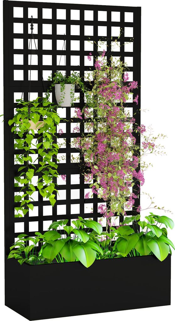 Outsunny Jardiniššre avec treillis, brise-vue, lit Image du produit 