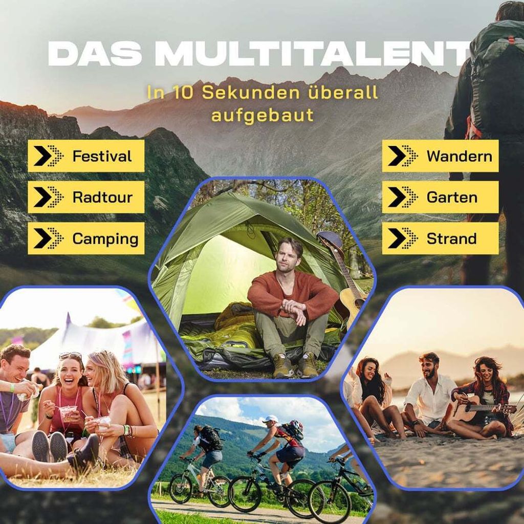 Where Tomorrow Pop Up Wurfzelt für 3 Personen - 215 x 195 x Produktbild 7
