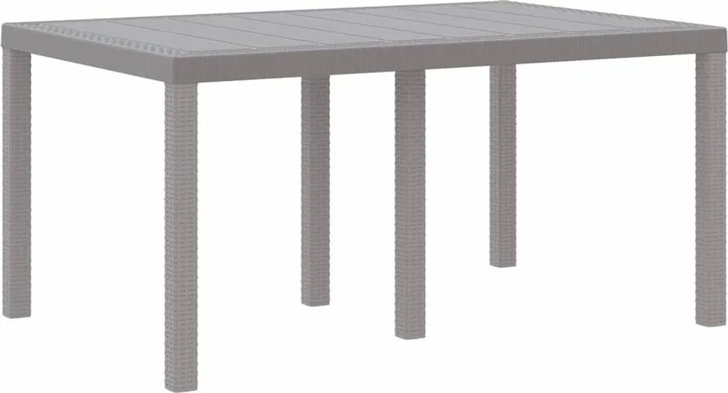 Tavolo da Giardino Grigio Chiaro 150x100x73 cm Poly Rattan Outdoor
