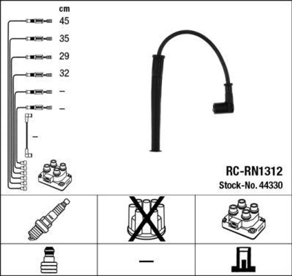 Kit de câbles d'allumage NGK 44330 étanches et résistants à la chaleur