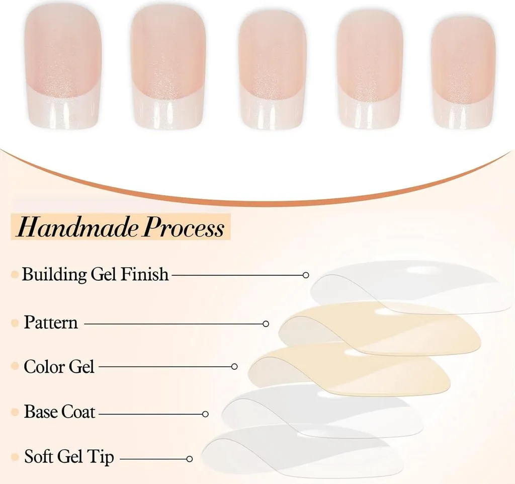 Faux Ongles Carrés Blancs Scintillants : Kit de 24 Press On Nails Chic