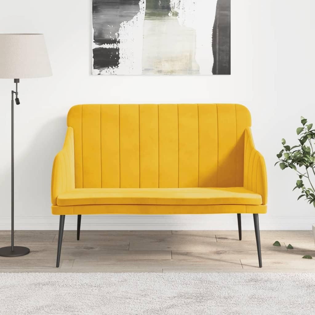 Design Sitzbank Gelb 110x76x80 cm Samt - Sitztruhen 2025 Neu3320869 1parcel