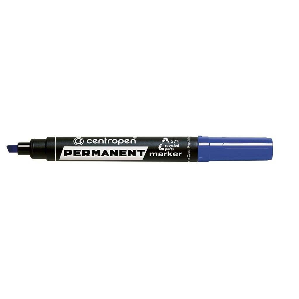 Permanentní popisovač Centropen 8576 - zkosený hrot, modrý Obrázek produktu 