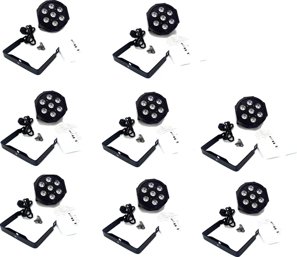 Projecteur LED Wash RGBWAUV 7x18W DMX - Éclairage d'Ambiance Soirée