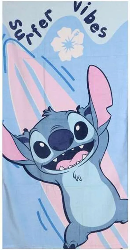 Telo Mare Stitch Surf Disney - Asciugamano colorato in Cotone 100%