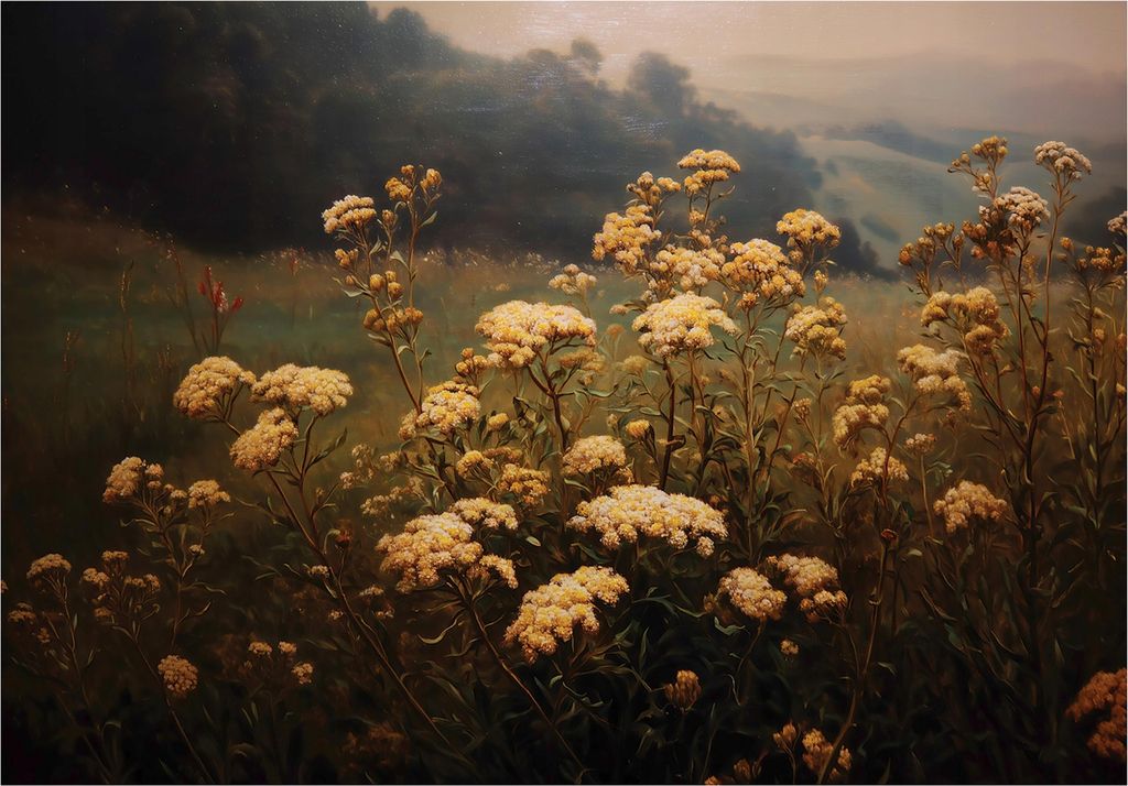 Fototapete Blumen Natur Vintage - 400x280 cm - Vliestapete Wohnzimmer Schlafzimmer - Vinyl Fototapete Braun - 16353VX8