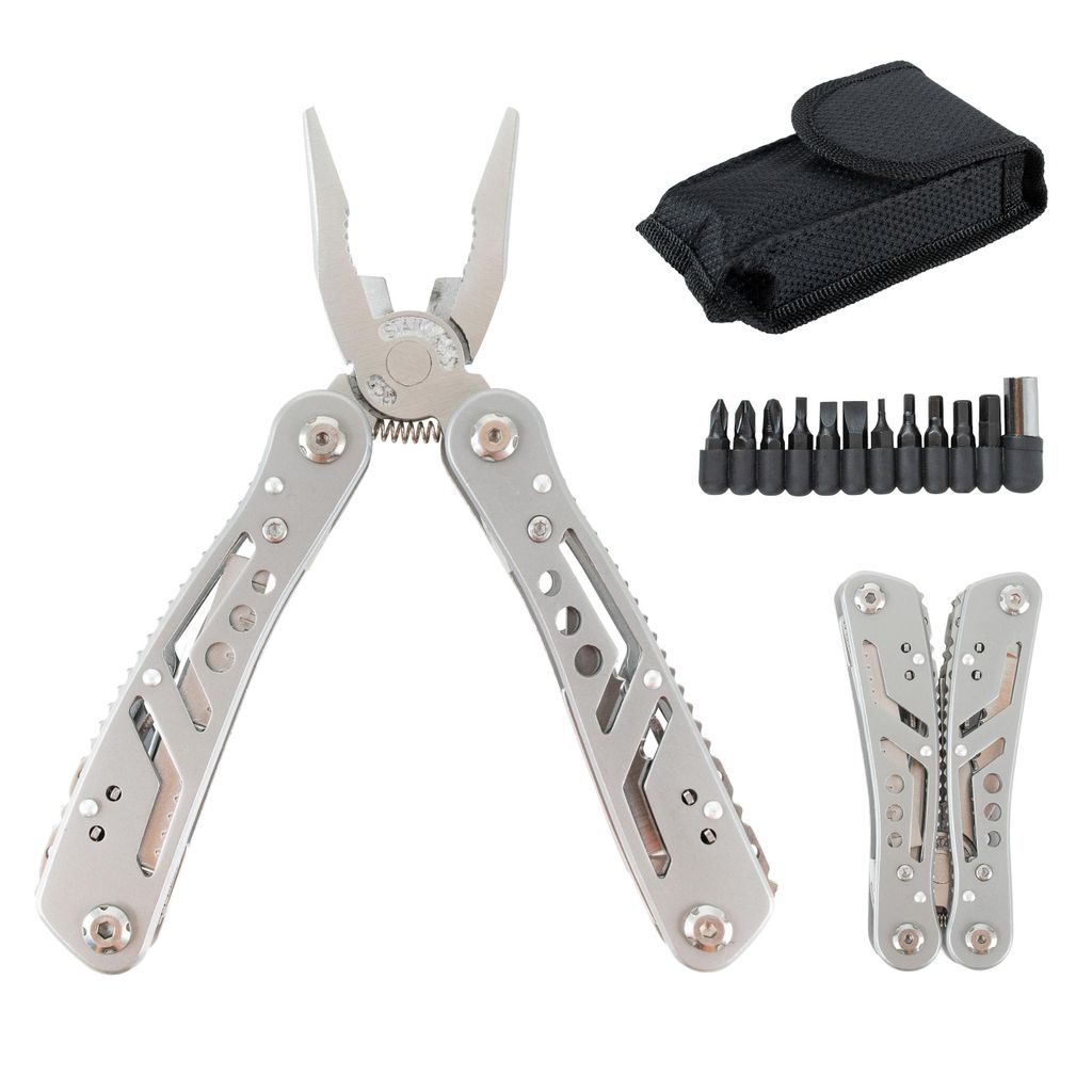Multitool Sägeblatt Edelstahl Messer Zange Bitset Schraubendreher Camping Outdoor 24-in-1