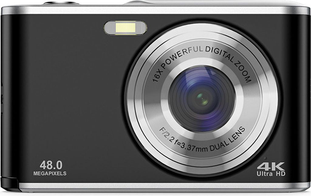 INF Digitalkamera 4K 48MP 16-fach Zoom-Webkamera Schwarz Produktbild 
