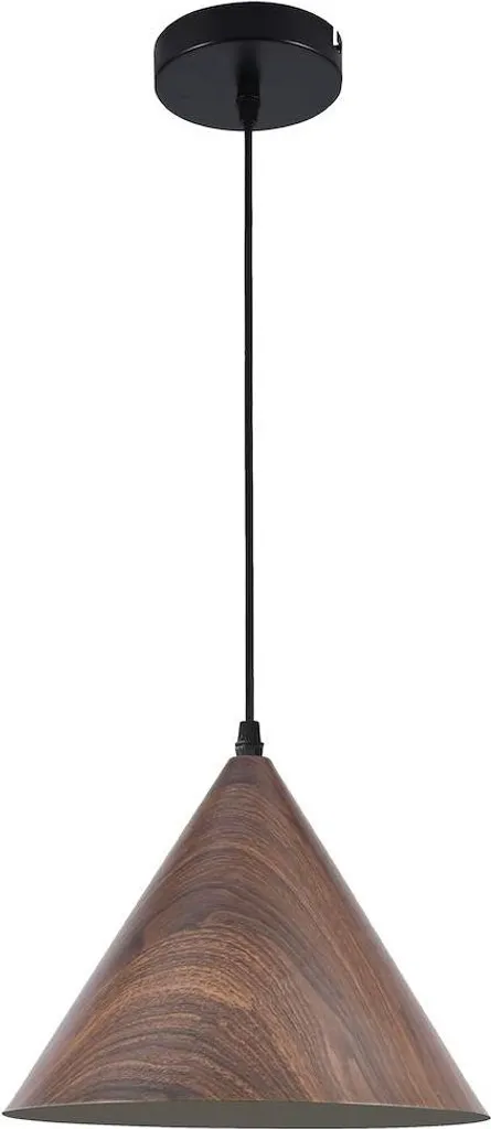Luminaire suspendu design en bois et métal noir Bosco Milagro 150 cm