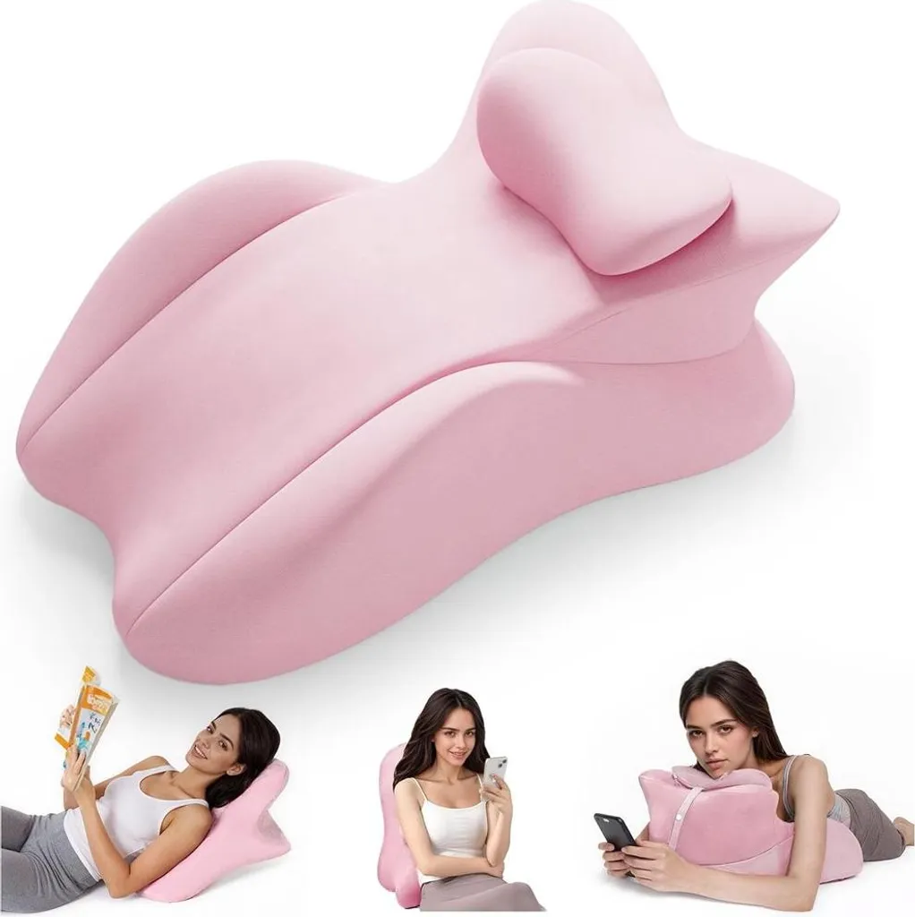 Coussin de lecture en mousse à mémoire de forme pour lit et canapé Rose
