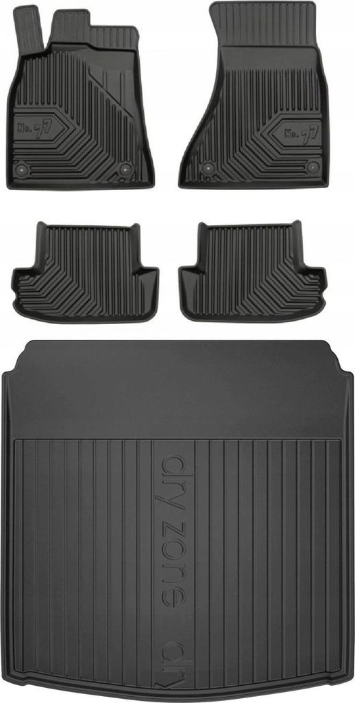 SET 77 Gummimatten und Fußmatten AUDI A5 8T COUPE 2007-2016