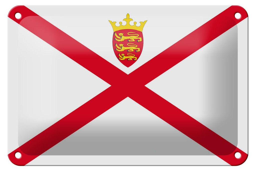 Blechschild Flagge Jerseys 18x12cm Flag of Jersey Dekoration