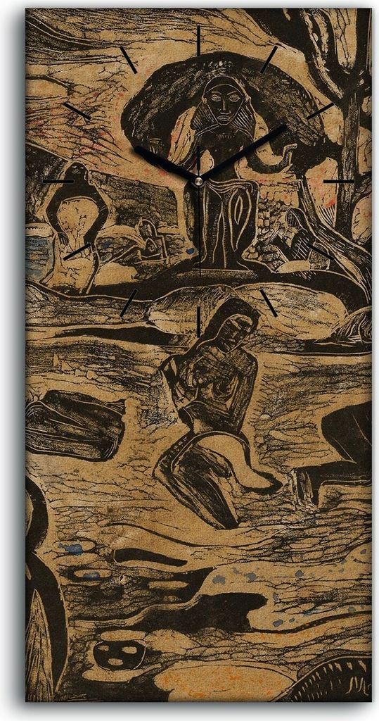 Wanduhr Bürouhr Leinwand Bild Geräuschlos Kunstdruck 30x60 Mahana Ätna - schwarze Hände