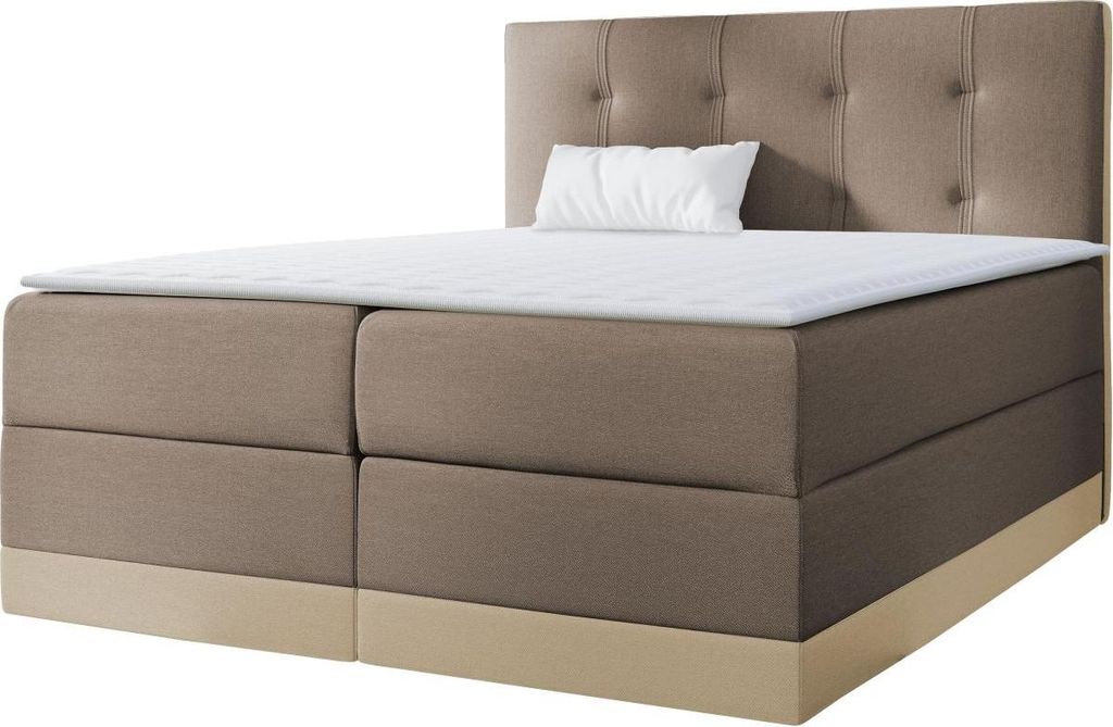 MIRJAN24 Boxspringbett Royal, Doppelbett mit zwei Bettkästen für die Bettwäsche, Stilvoll Polsterbett (Farbe: Kameleon 04 + Kameleon 15, Größe...