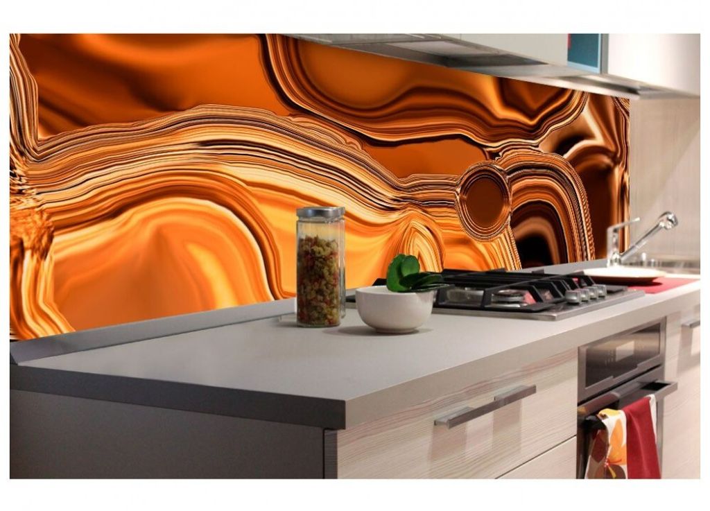 Küchenrückwand Folie selbstklebend FLÜSSIGE BRONZE 180 x 60 cm - Klebefolie - Dekofolie - Spritzschutz für Küche -