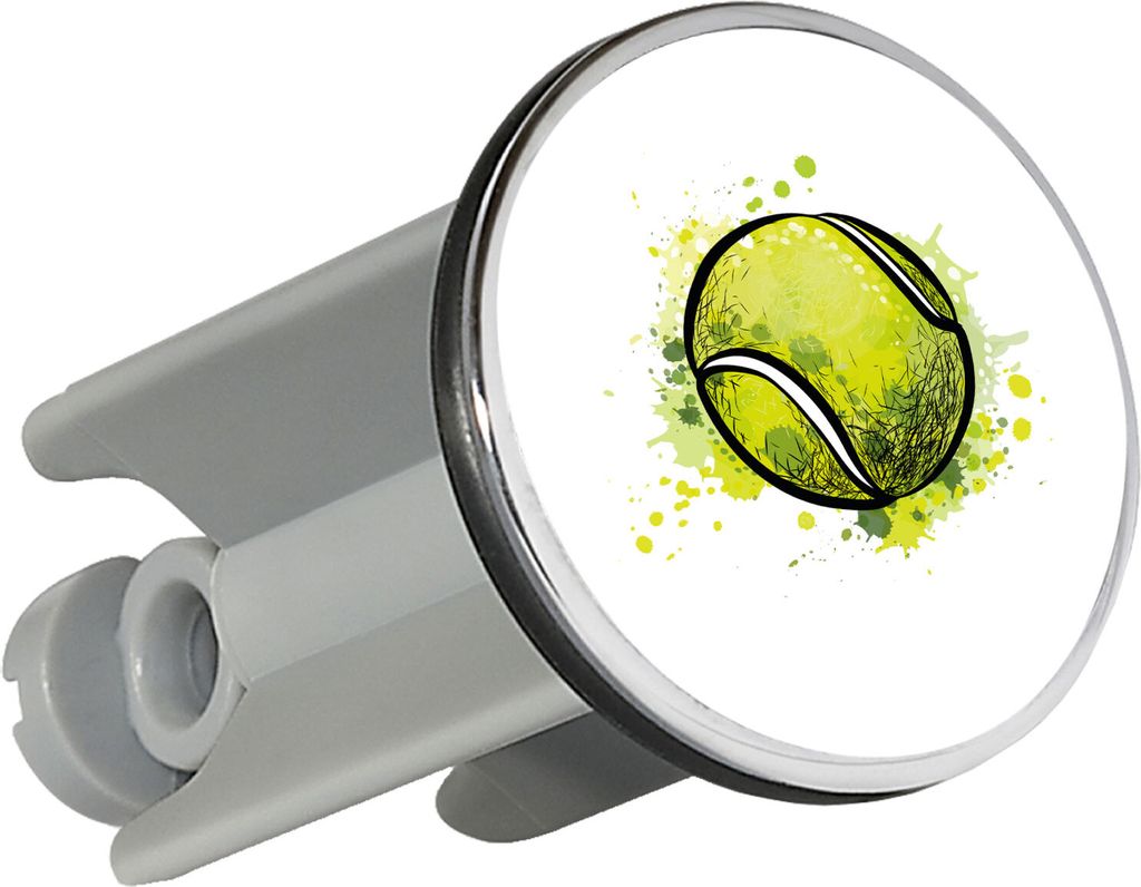Huuraa Waschbeckenstöpsel Tennisball Comic 4cm höhenverstellbar Abflussstopfen Geschenkidee