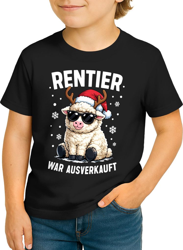 Kinder T-Shirt Weihnachten Spruch lustig Rentier war t Schaf Design XMAS Weihachtsshirt Jungen Mädchen Moonworks