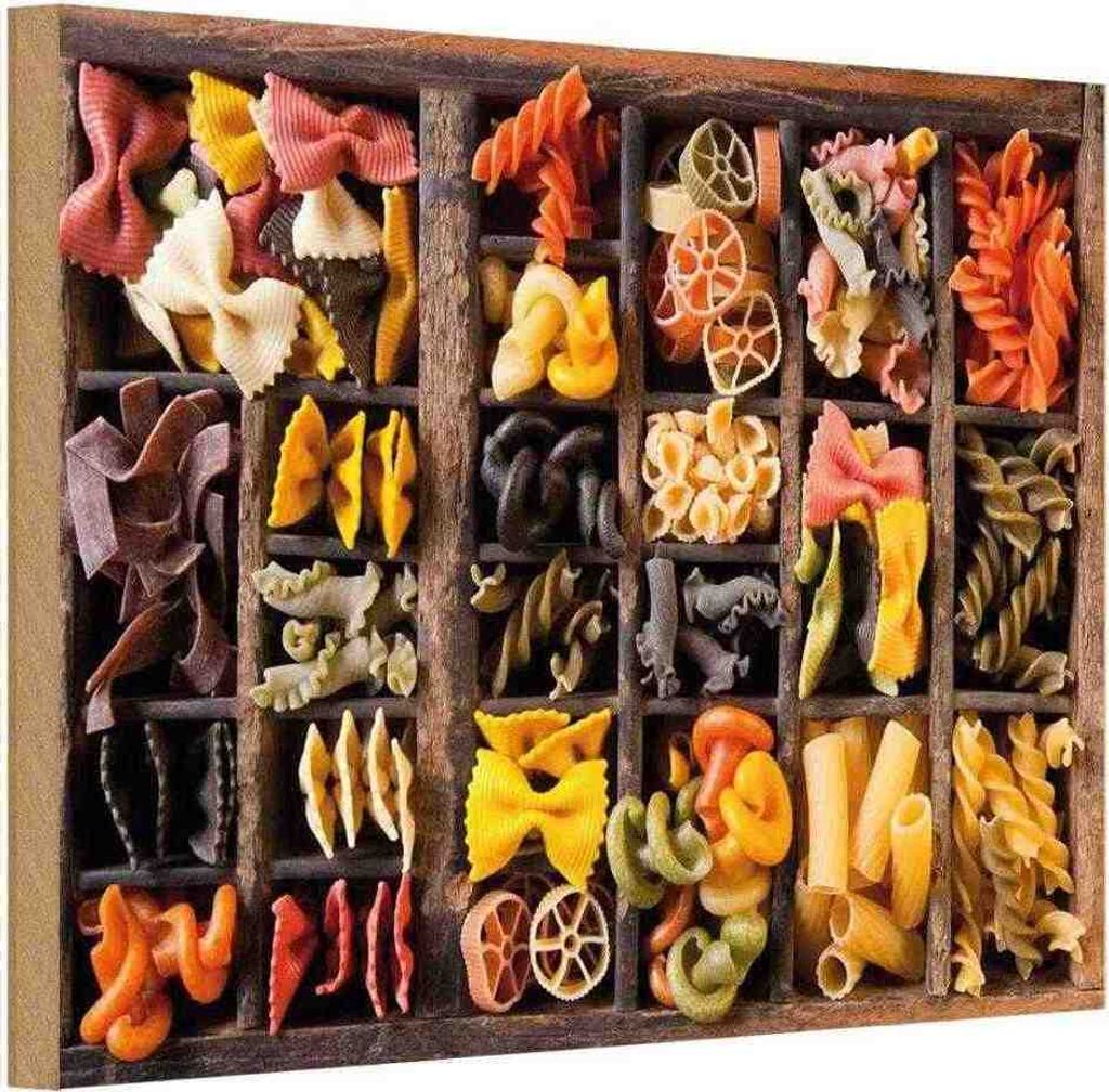 vianmo Holzschild 12x18 cm Essen Nudeln Nudelarten Pasta Bildmotiv Trinken