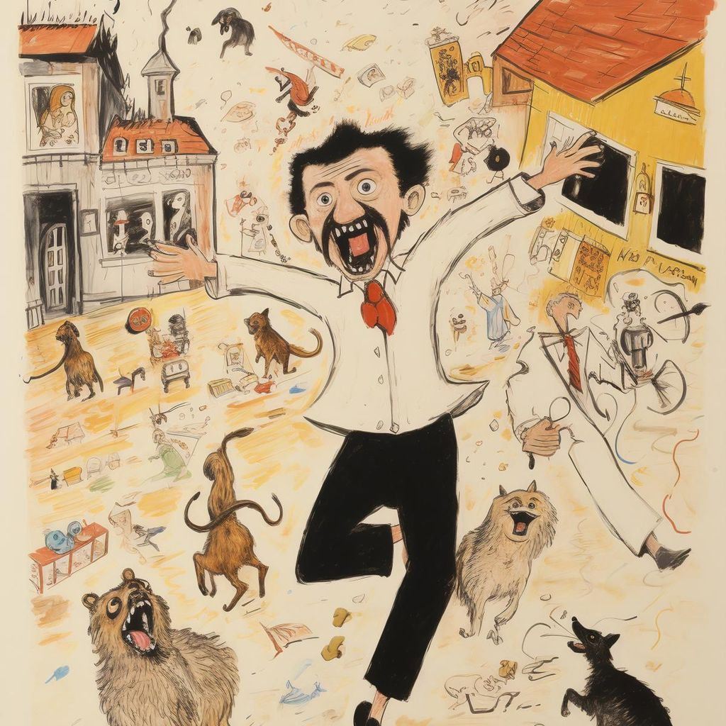 Plakat 30x30cm Chaos in der Stadt