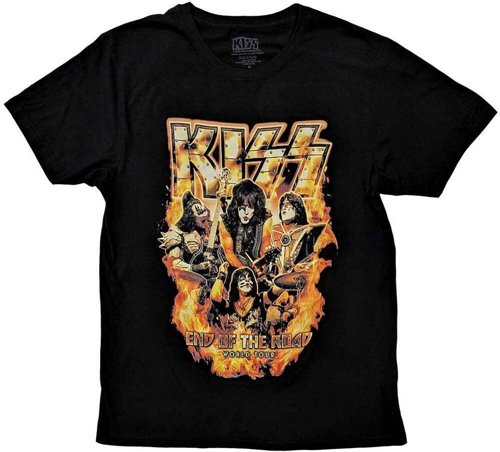 Kiss - "End Of The Road Tour" T-Shirt für Herren/Damen Uni RO11307 (XL) (Schwarz/Orange)