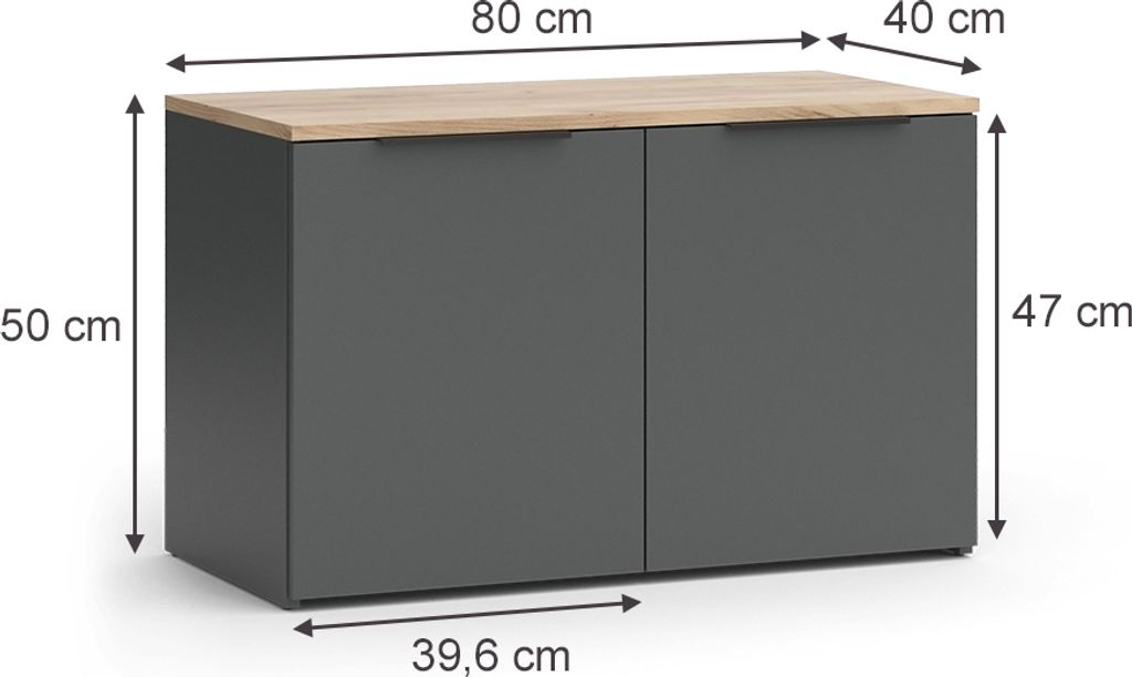 Komoda Vicco Wido, 80 x 50 cm s 2 dvierkami, Obrázok produktu 3