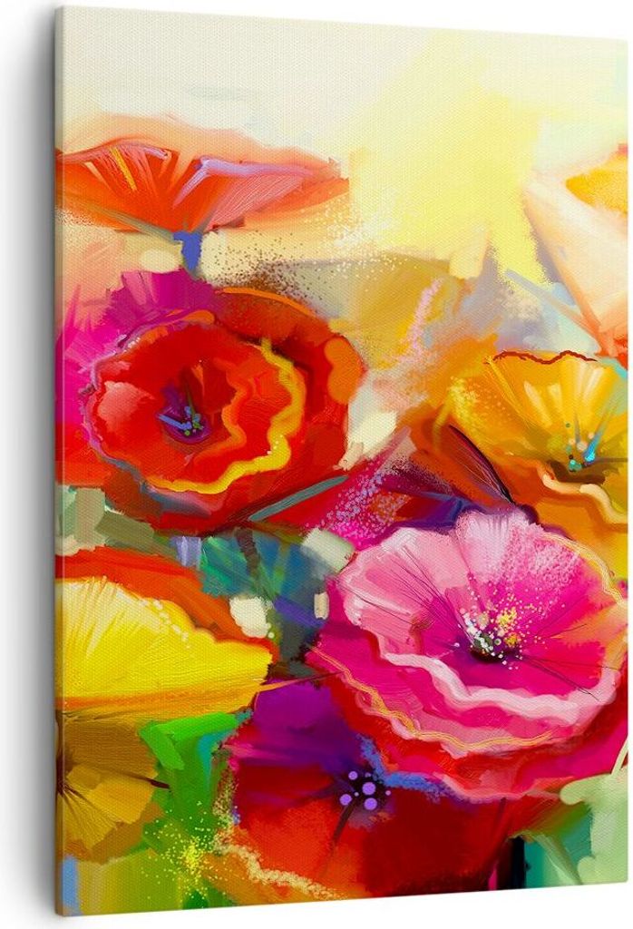 Bild auf Leinwand - Leinwandbild - Einteilig - Blumen Frühling Flora Garten - 50x70cm - Wand Bild - Wanddeko - Wandbilder - Leinwanddruck - Wandde...