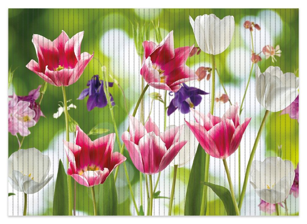 Wallario Duschmatte Antirutschmatte Badmatte Fußmatte Blühende Blumen im Frühling in pink und weiß, Größe ca. 70 x 50 cm