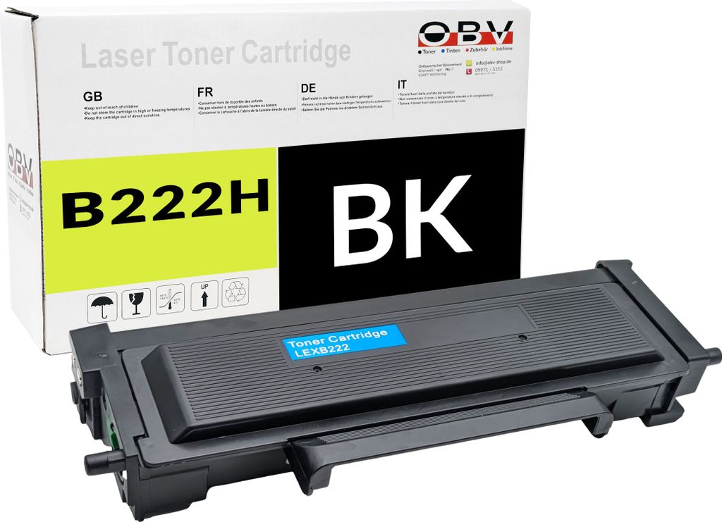 OBV Kompatibel B222H00 Toner passend für Lexmark Lexmark B 2236 dw, MB 2200, MB 2236 adw, MB 2236 adwe, MB 2236 i - schwarz 3000 Seiten