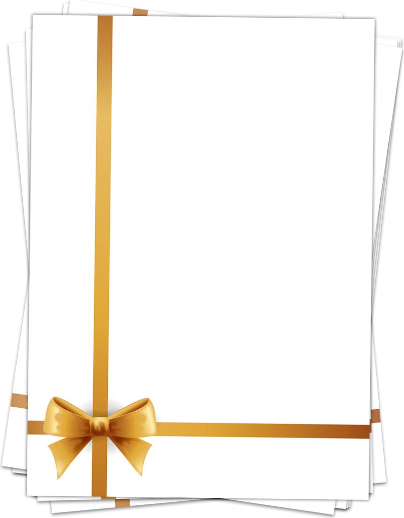 50 Blatt Briefpapier (A4) | Schleife Gold-Look | Motivpapier | edles Design Papier | beidseitig bedruckt | Bastelpapier | 90 g/m²