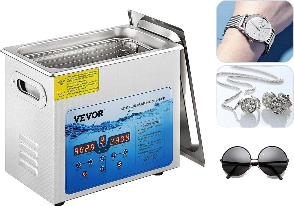 Nettoyeur à ultrasons 6L idéal pour mécanique, bijoux et dentaire